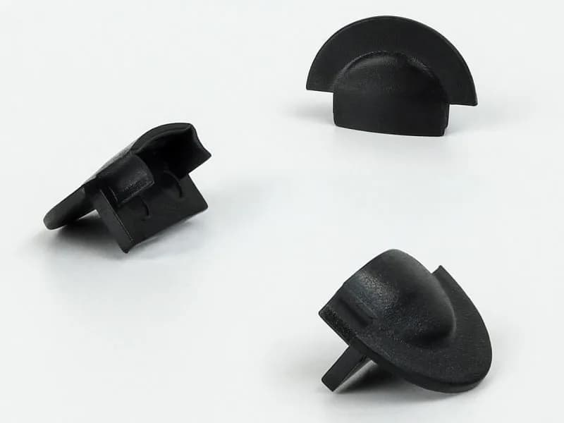 Заглушка для врізного LED-профілю, чорна, 3 шт.